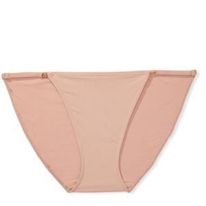 Victoria’s Secret nude Bikini Panty Gold-tone VS logo size medium